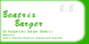 beatrix barger business card